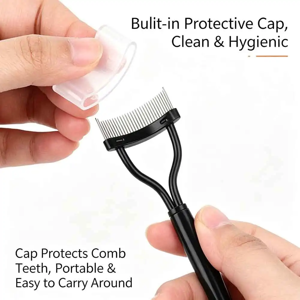 Semi-arc steel tooth eyelash comb; steel tooth eyelash brush; eyebrow comb; eyelash shaping tool; eyelash assistant