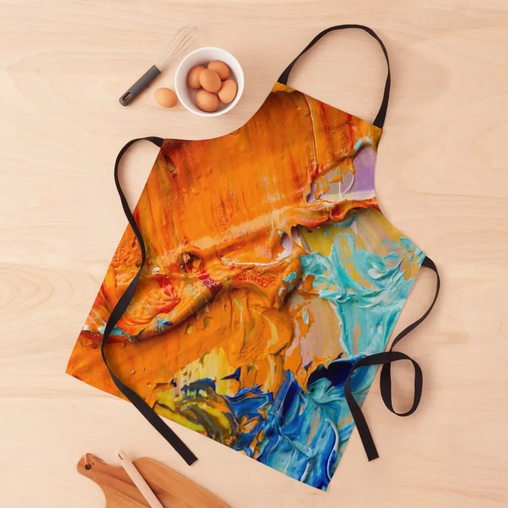 Oil Paintings Tapestries Orange Apron Goods For Home And Kitchen work gowns for women cleaning Men'ss for kitchen useful Apron