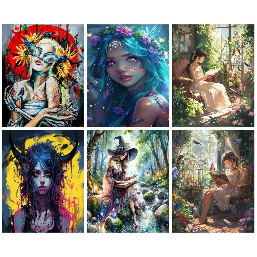 

PhotoCustom Acrylic Painting By Numbers Woman Figure Painting Canvas For Adults Drawing By Numbers Art Home Decor Diy Gifts