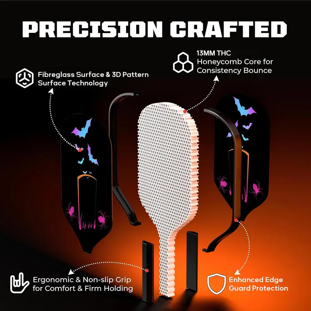مجموعة مجداف كرة البيسبول الداكنة خفيفة الوزن من الألياف الزجاجية 13 مم على شكل قرص العسل الأساسية مضرب معتمد من USAPA للطاقة والدوران #2