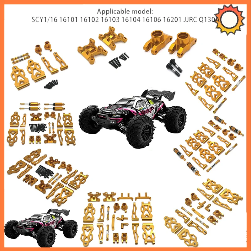 Metal Upgrade Parts Kit Front and Rear Arm Steering Cup for SCY 16101 16102 16106 16201 JJRC Q130A Q130B Q141 Q117 1/16 RC Car