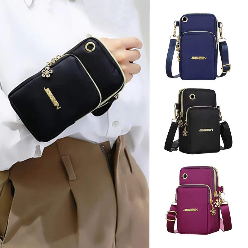 

Водонепроницаемая женская мини-сумка через плечо, прочная нейлоновая сумка для телефона с несколькими карманами, идеально подходит для безопасного хранения вашего телефона