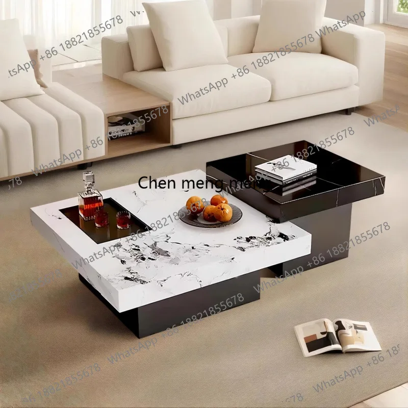 

Apartment Square Coffee Table High Low Combination Popular Coffee Table Durable Sleek Living Room Furniture Salongbord