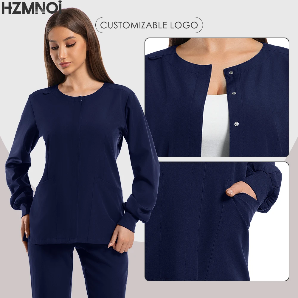 New Hospital Surgery Pants Long Sleeve Jogging Suits Medical Uniforms Women Scrubs Set Nurses Accessories Beauty Workwear HZMNOI