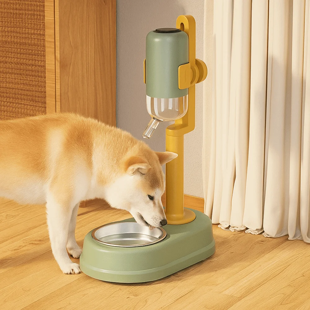 Multifunctional Dog Vertical Drinking Water Feeder No-Drip Easy-Clean Pet Water Bowl Non-slip Pet Non-wet Mouth Feeder