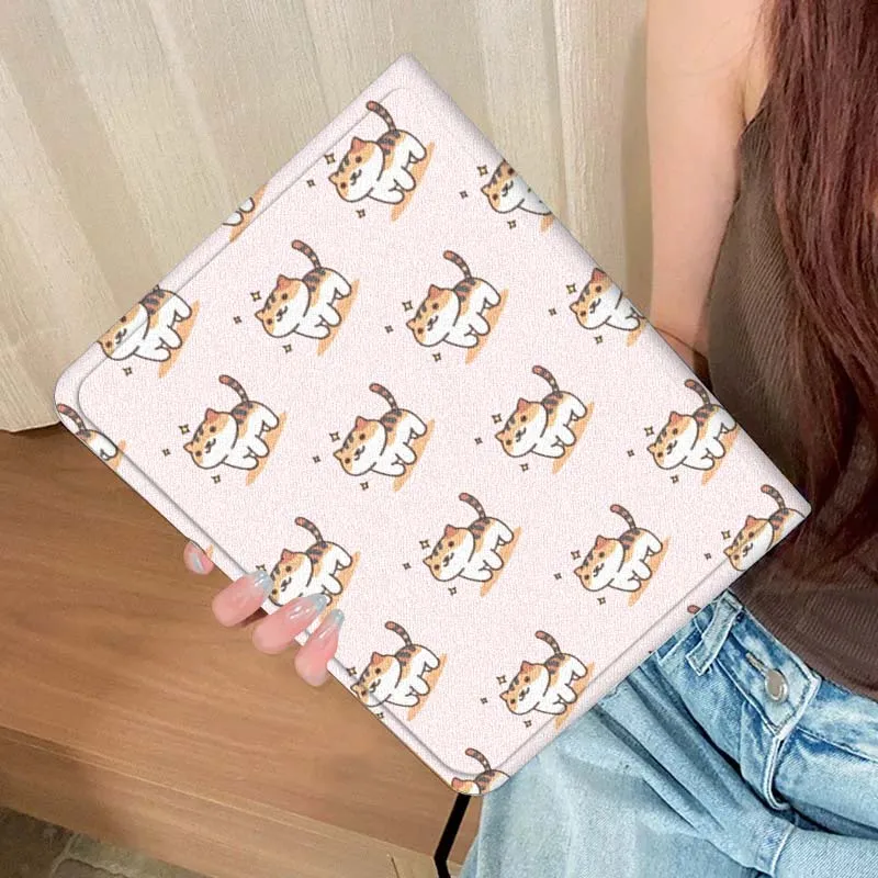 Etui na tablet z motywem kota, uroczy wzór, do iPad Pro Air Mini 2 3 4 5 6 7 7. generacji 8. generacji 9. generacji 10. generacji 11. generacji 10.2 9.7 10.5 10.9 11 13 cali