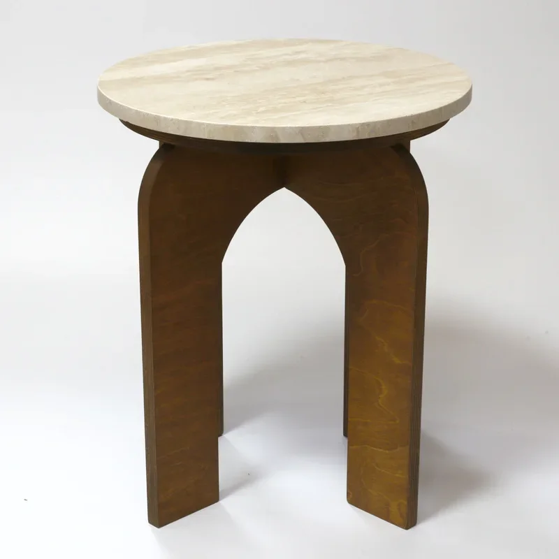 Moderno, natural, travertino, mesa de centro, hogar, salón, sofá, minimalista, madera maciza