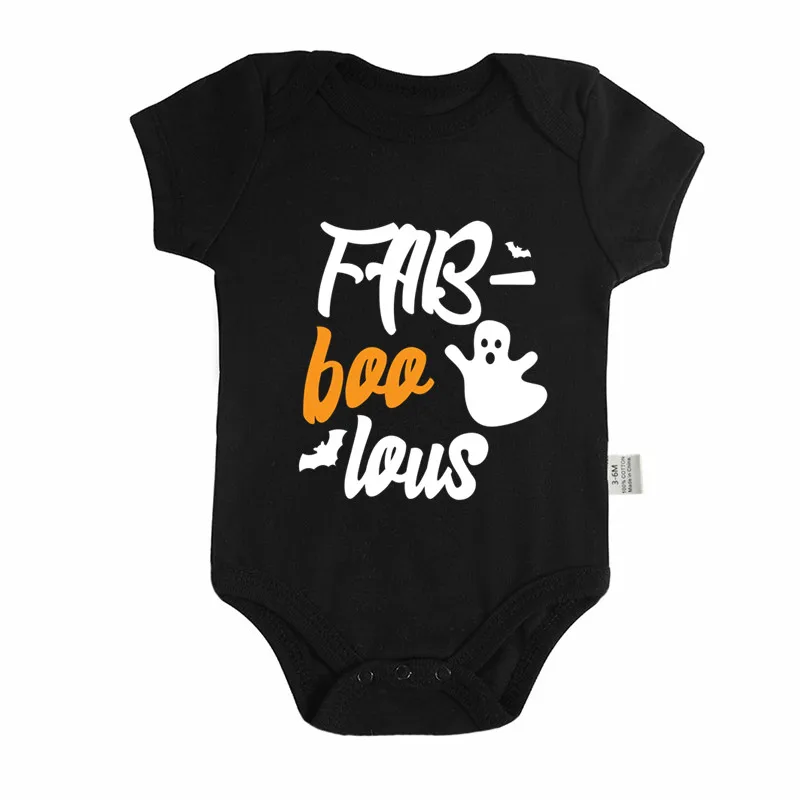 Halloween Baby Bodysuit My First BOO Pumpkin Newborn Boys Baby Girls Clothes Black Cotton Short Sleeve Romper One-pieces