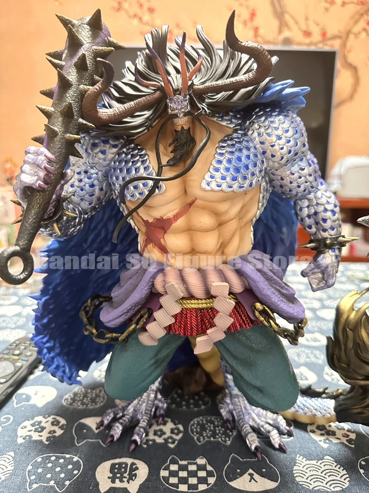 40cm One Piece Four Emperors Kaidou Figure Orc Form Wolf Teeth Action Figurine Pvc Model Anime Statue Doll Boy Toy Xmas Gift