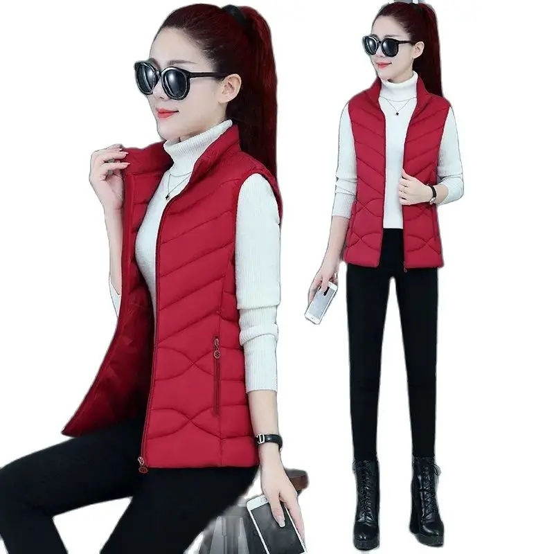 

Women's Down Cotton Vest Short Autumn And Winter 2023 New Korean Student Outwear Vest Waistcoat Jacket Female Warm Jacket Coat