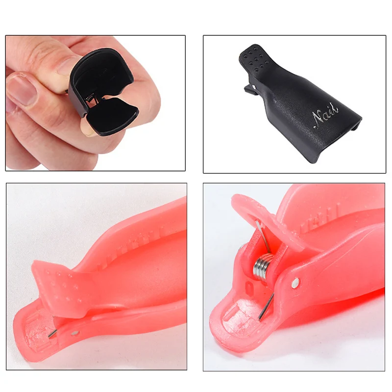 10pcs Nail Gel Remover Plastic Nail Art Soak Off Cap Clip Nail Polish Remover Cap Cleaner Tips Reusable Removal of Manicure Tool