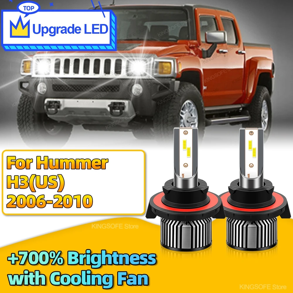 2Pcs Car Headlight 9008 LED Bulb H13 CSP CHip Canbus Auto Lights 30000LM For Hummer H3(US) 2006 2007 2008 2009 2010