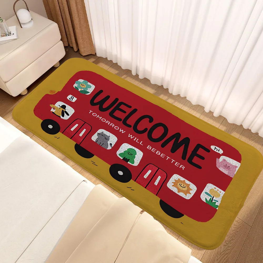 Kawaii Dog Front Door Mat Entrance Outdoor Rug Bath Mats Carpet in the Bedroom Goods for Home Decoration Accessories Room Rugs