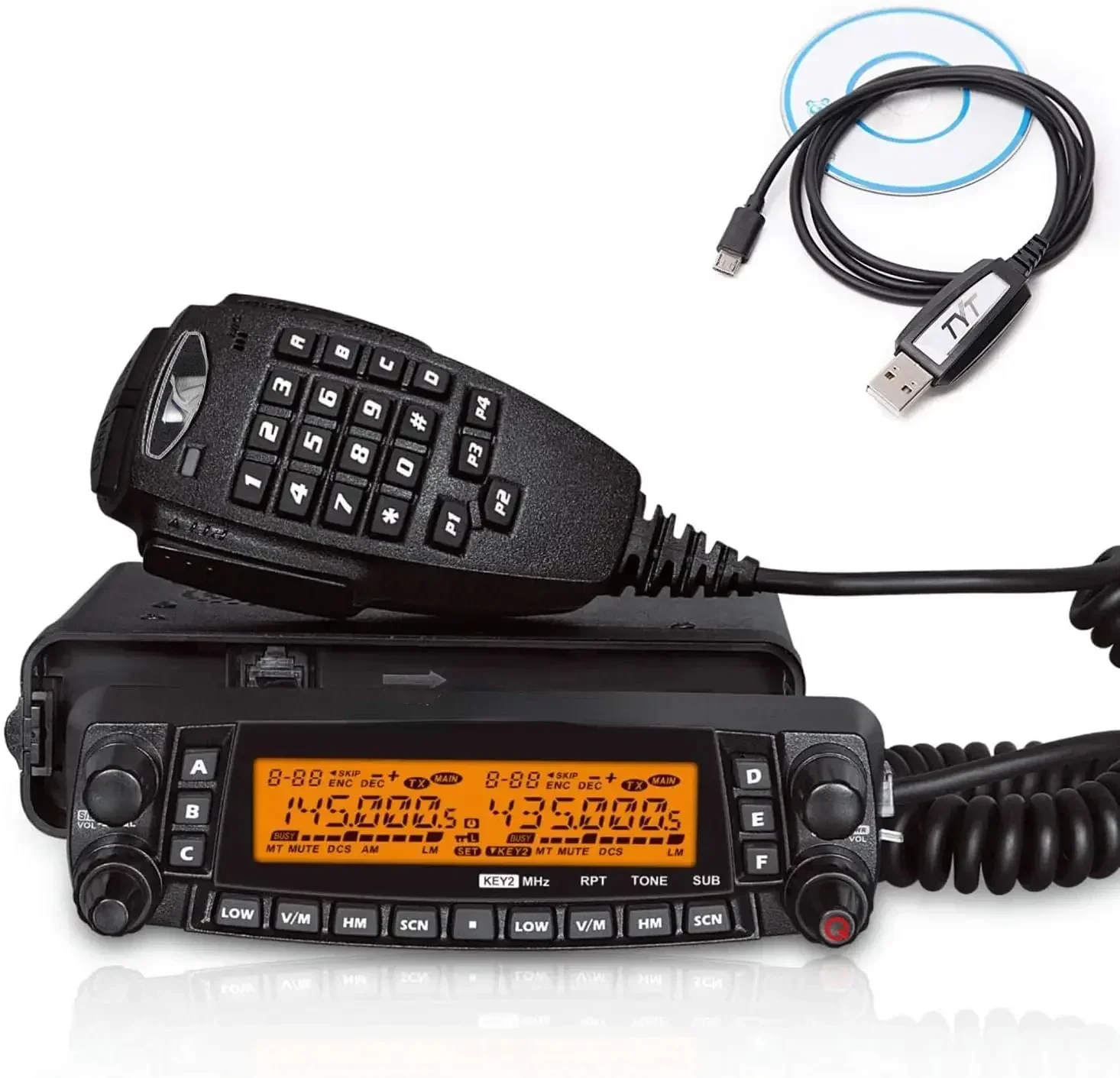 TH-9800D Quad Band 50W Cross-Band Mobile, 10M/6M/2M/70CM Mobile Transceiver, A+B Dual Band Two Way Radio