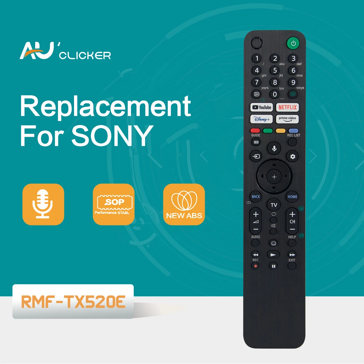 New RMF-TX520E Voice TV Remote Control For Sony Series 4K 8KHD Smart TV Remoto Control KD-65X80 KD-75X80J