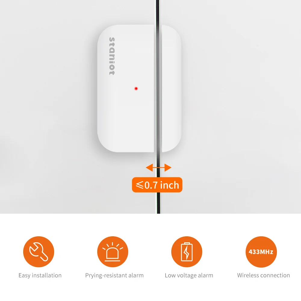 Staniot 5-Year Battery Door Window Sensor Smart Home Wireless Door Open Close Detectors For Security Alarm Panel Burglar System