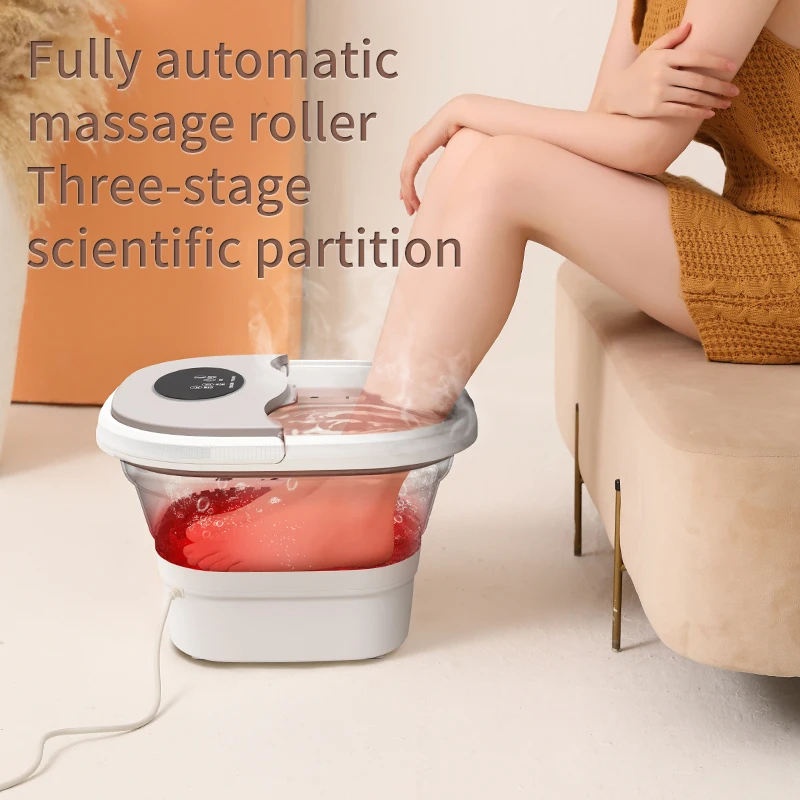 Electric 16 Rollers Foot Spa with Heat and Bath Massager,Remote Control for Stress Relief, Foot Soaker with Mini Acupressure