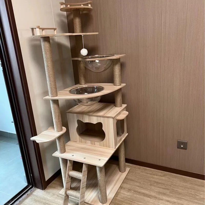 Cat Tree Sisal Rope Cat Tower Cat Scrapers Scratching Post For Cats Toys For Cat Grinding Paws Multi-Level Cat Climbing Frame