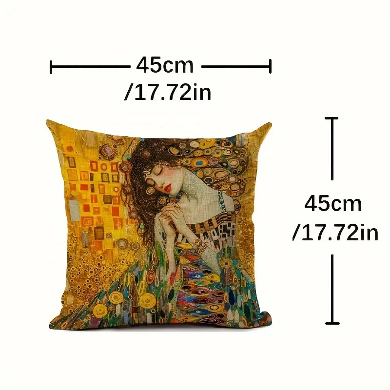 VIKAMA Vintage-Style Beautiful Women Printed Cushion Cover Suitable for Bedroom, Living Room, Study and Home Decor