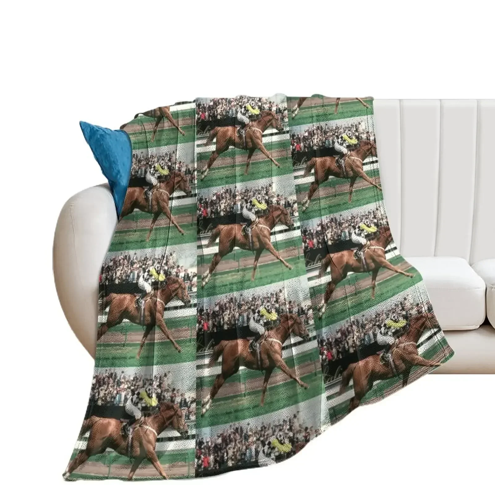 Saintly winning 1996 Melbourne Cup Throw Blanket Vintage Decorative Sofas Sofa Blankets