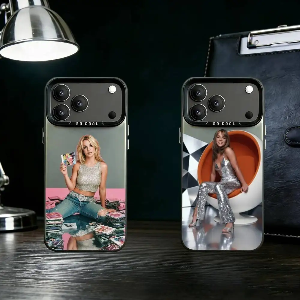 

B-Britney Spears S-Singer Phone Case Color Silver Shell For IPhone 17 16 15 14 13 12 11 Pro Max Plus