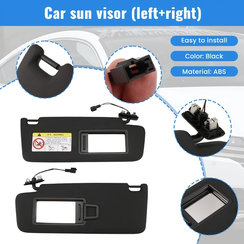 Car Front Sun Visor Panel With Makeup Mirror For VW Jetta Golf 7 MK7 T-Cross Passat B8 5GG857551 5GG857552