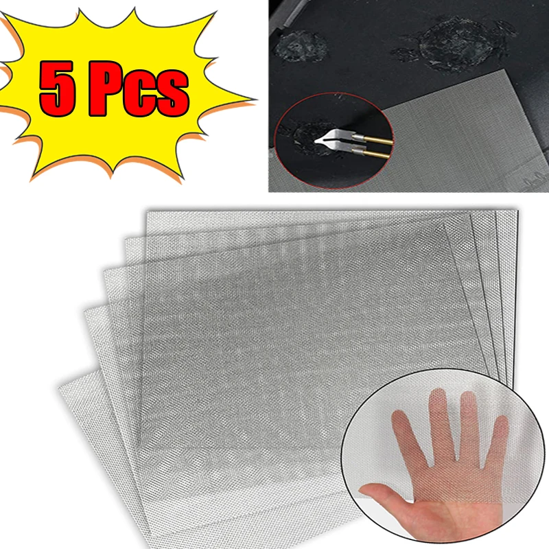 1-5Pcs Car Bumper Stainless Steel Repair Net Plastic Crack Repair Net For Body  Home Heat-resistant Metal Mesh Car Accessories