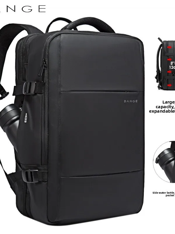 BANGE New Men's Business Backpack Travel Outdoor College Student Bag Waterproof Large Capacity Double Shoulder Bag Soft Material