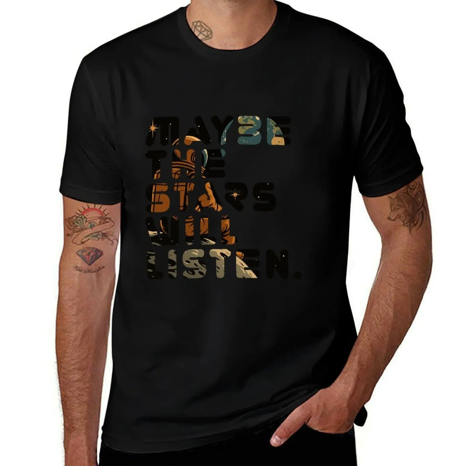 

Maybe the stars will listen T-Shirt new gifts and t-shirts valentines clothes summer top graphic shirts Men's t-shirt