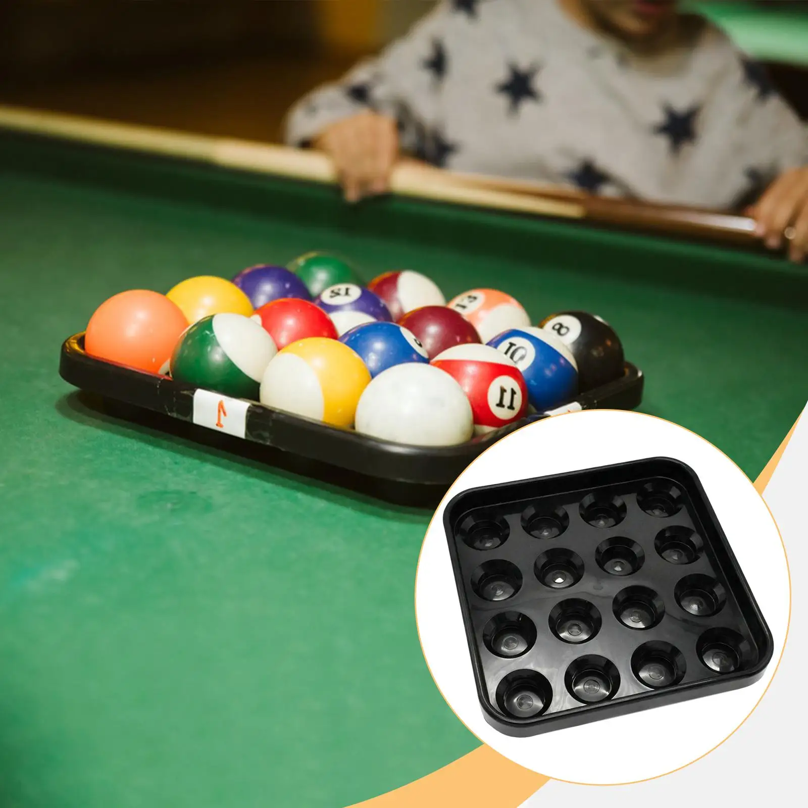 

Billiard Ball Holder Tray Pool Ball Carrying Tray Portable Container Accessories Stand Organizer Rack for Bar Home Game Rooms