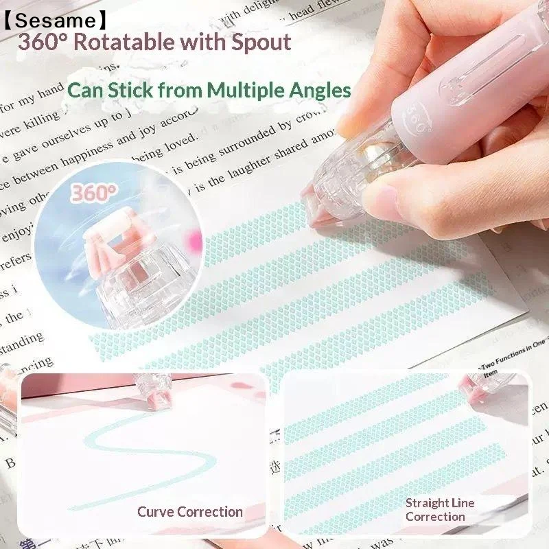 360 Rotatable Dots Glue Roller Double Sided Tape Pen 5m Refillable Adhesive For Scrapbooking DIY Crafts School Office Supplies
