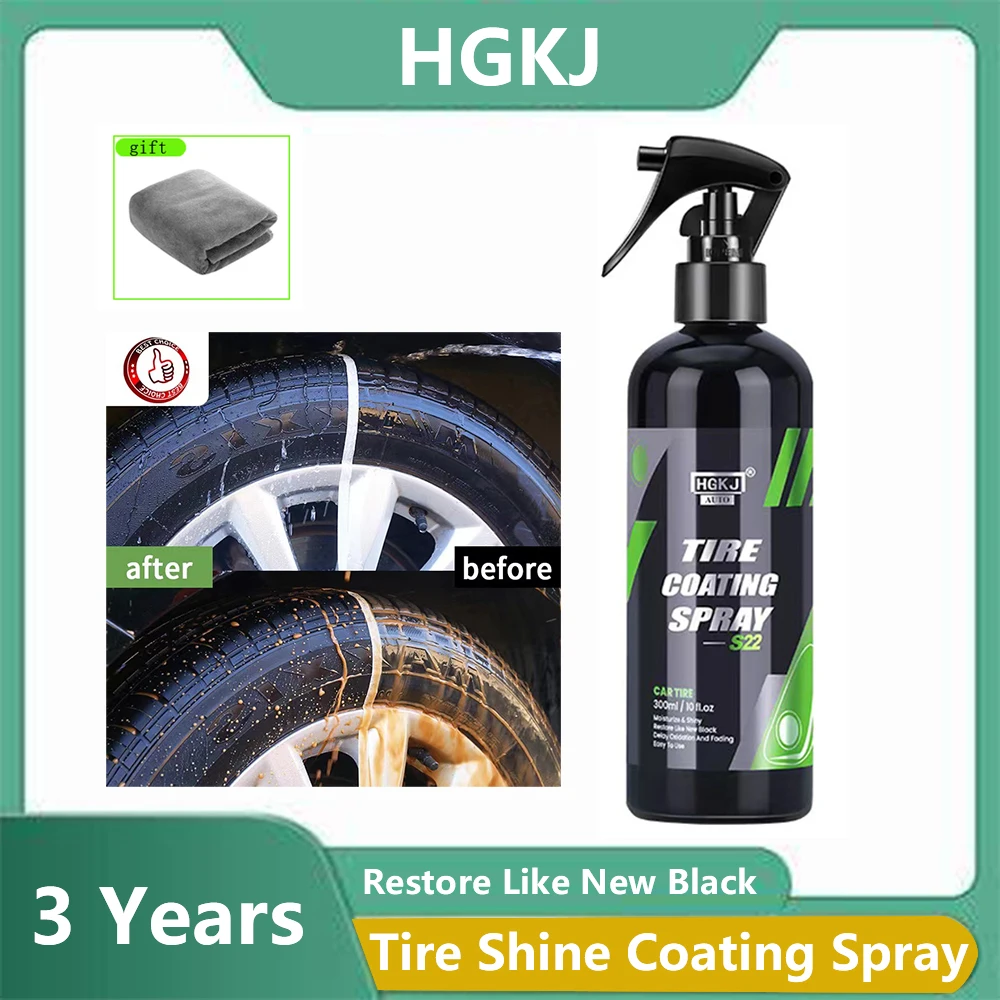 

Car Tyre Gloss Coating Spray High Gloss Tire Cleaning Polishing Liquid Restore Tire Shine Car Detailing Products HGKJ S22