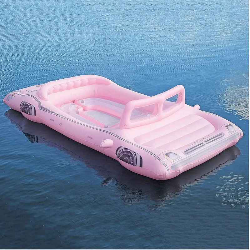 5m inflatable pool float Pool cruiser license plate car  Pink Limo Island water play equipment