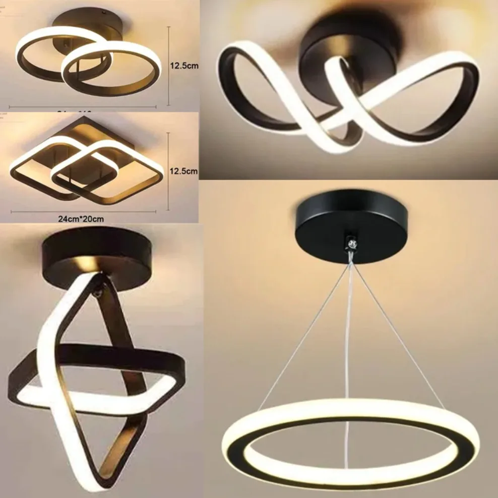תאורת תקרה מודרנית LED למסדרון תאורת בית נודית מובנית לחדר שינה סלון מסדרון תאורה בשלושה צבעים