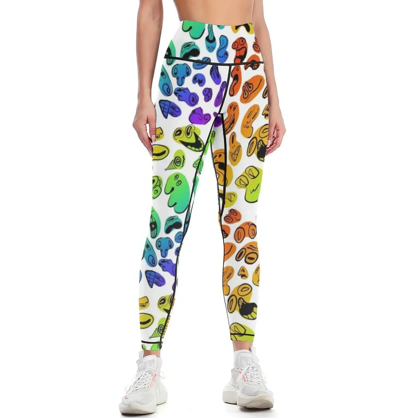 

Funky Faces! Leggings sportswear gym sports for push up trousers workout shorts Womens Leggings