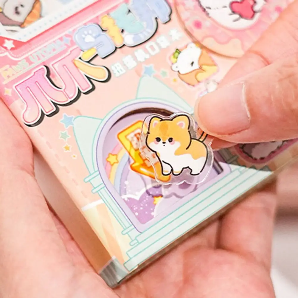 Decompression สีหน้าภายในการ์ตูนโน้ตบุ๊ค Gashapon Machines เขย่า Notepad ขนาดเล็กน่ารัก Kawaii Square Writing Pad Diary