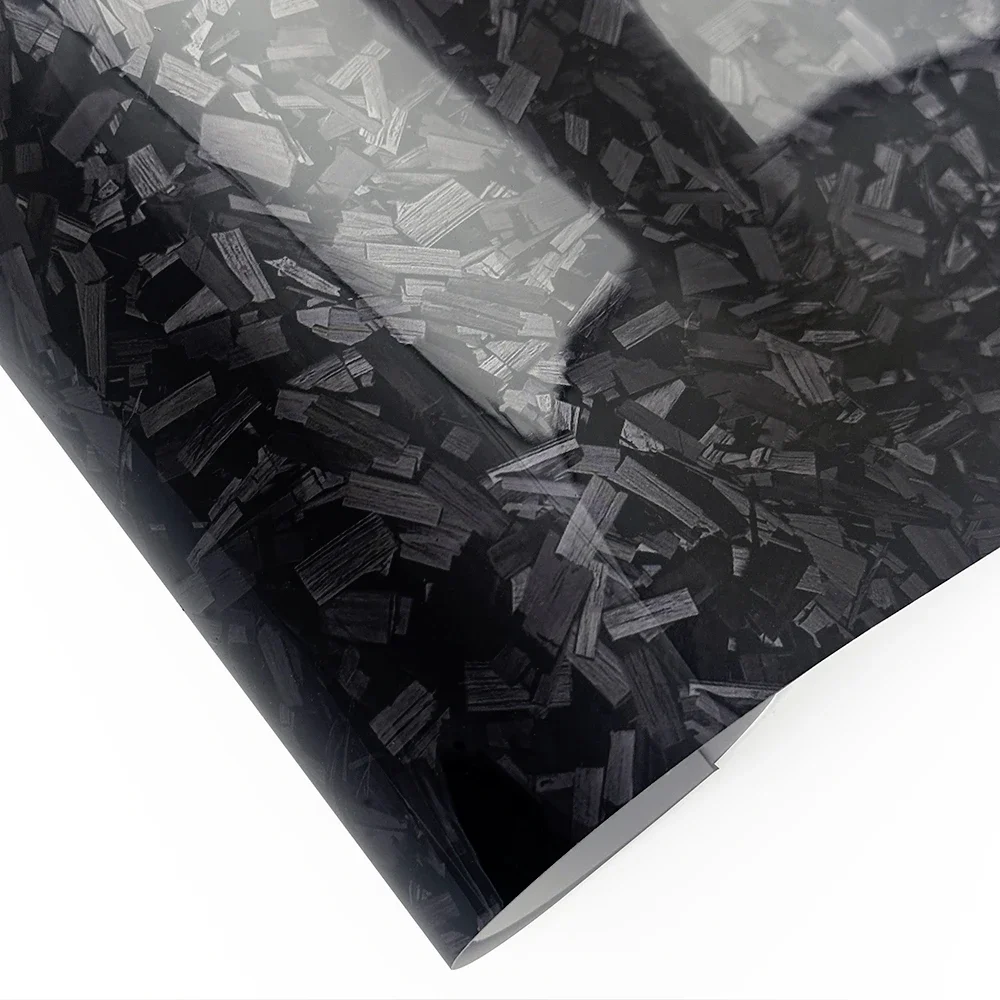 High Glossy PET Black Forged Carbon Fiber Vinyl Wrap Decal Car Wrapping Film For Vehicle Motorcycle Bicycle Wrapping