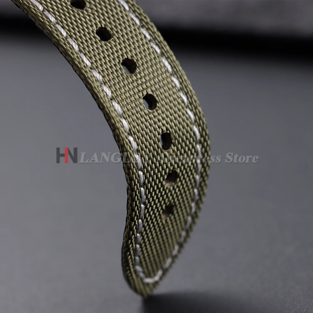 Genuine Sailcloth Nylon WatchBand for Omega for Smart Watch 22mm 24mm Men Women Waterproof Bracelet ArmyGreen Military Wristbelt view 4