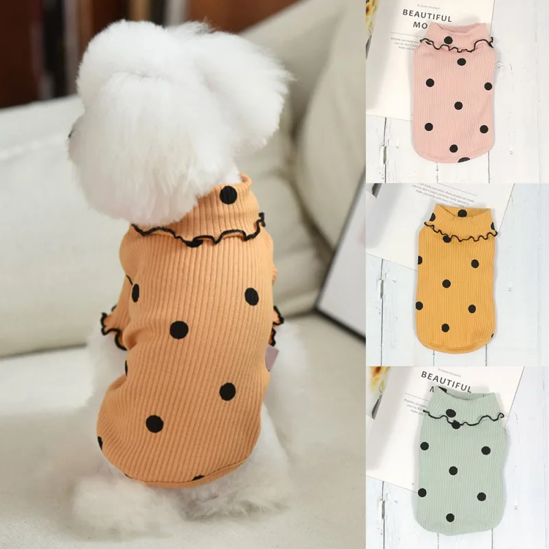 Cotton Dog Vest Cartoon Spot Pattern Vest For Dogs Coat Winter Warm Dog Vest Cat Clothes For Dogs Outfit Chihuahua Pet Vest