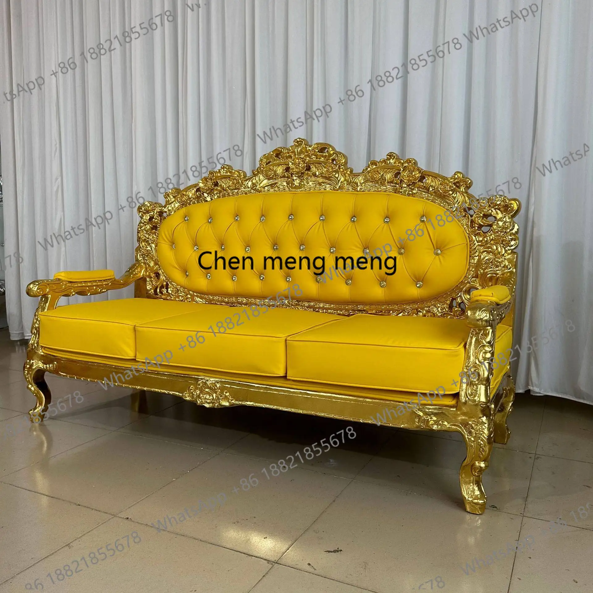 

Golden Throne Chair Royal Luxury Wedding Chair for Groom and Bride