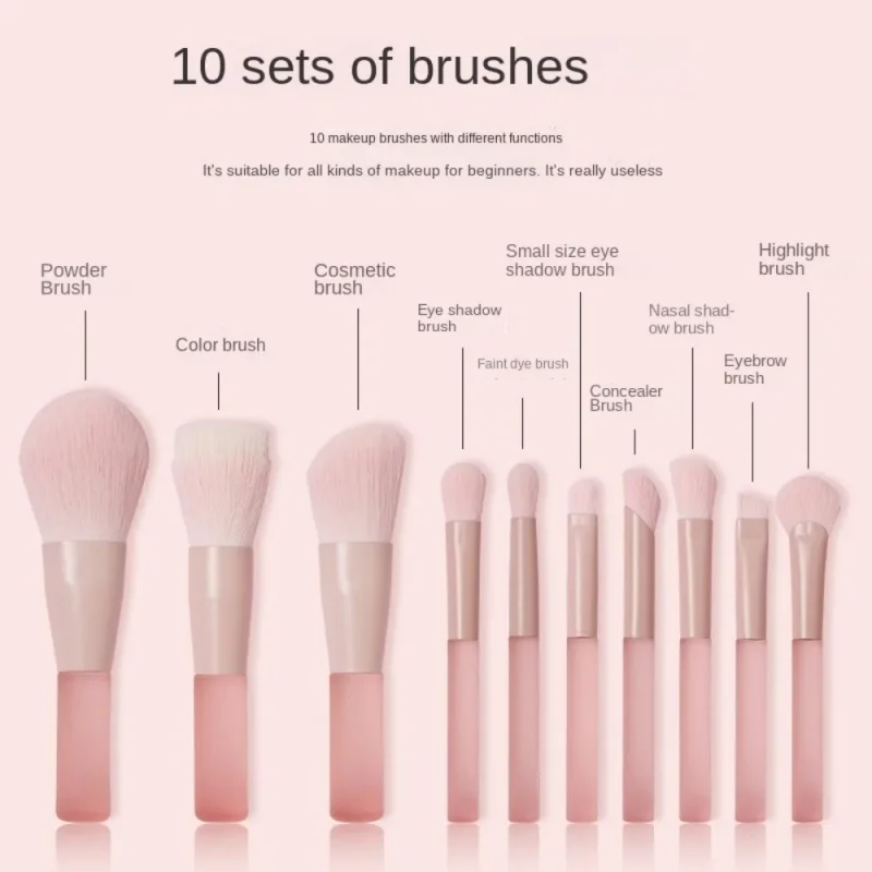 7/10pcs Makeup Brushes Female Foundation Cosmetic Brush Eye Shadow Blush Beauty Soft Make Up Tools Bag Makeup Brushes Set