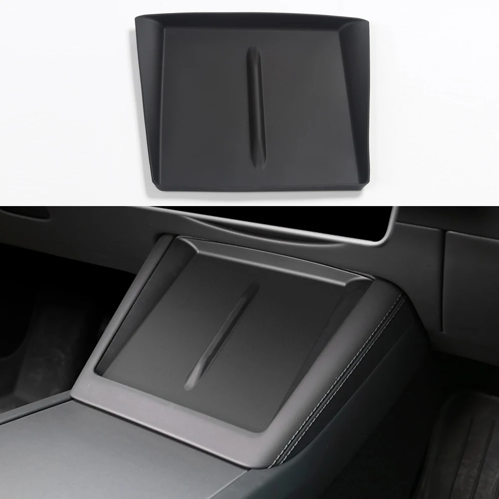 Wireless Charging Silicone Pad For Tesla Model 3 2024 Highland Center Control Storage Box Armrest Non-slip Mat Phone Holder Pads