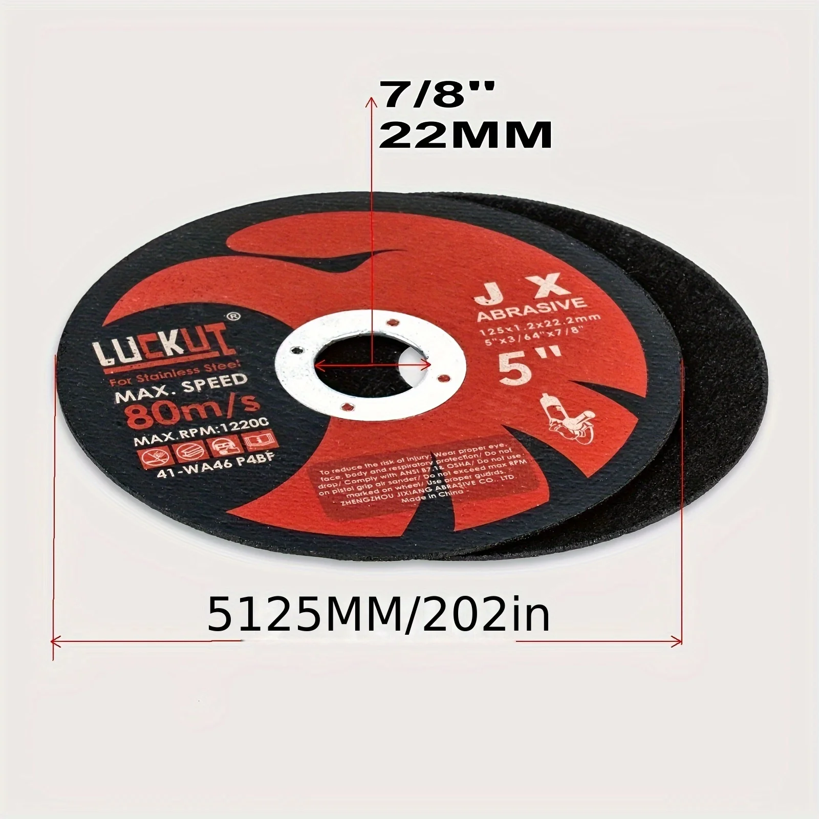 10/25PCS 5 Inch Metal Cutting Discs Medium Grit Abrasive Cut Off Wheels for Steel Pipes Castings and Metalworking