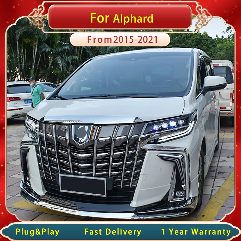 

Автомобильная фара для Toyota Alphard 2015-2021 светодиодный, фара, динамический сигнал поворота, обновленный дизайн, аксессуары для головных фонарей