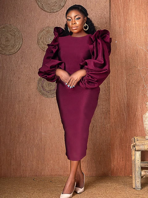 Elegant burgundy dress best sale