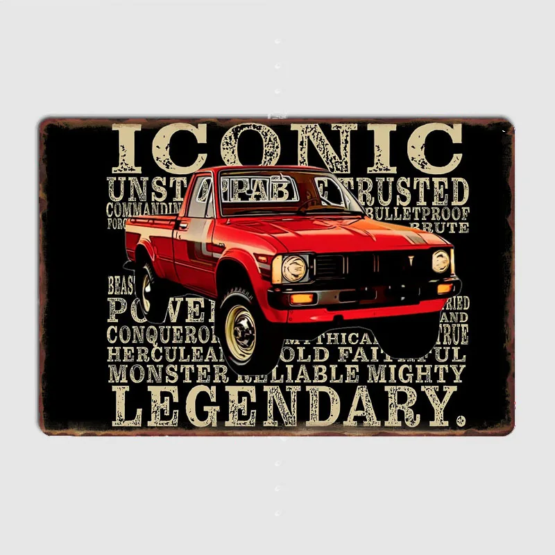 Vintage Legend Land Cruiser Pickup Truck Posters Metal Plaque Custom Garage Club Indoor Wall Decor Tin Sign Home Room Decor