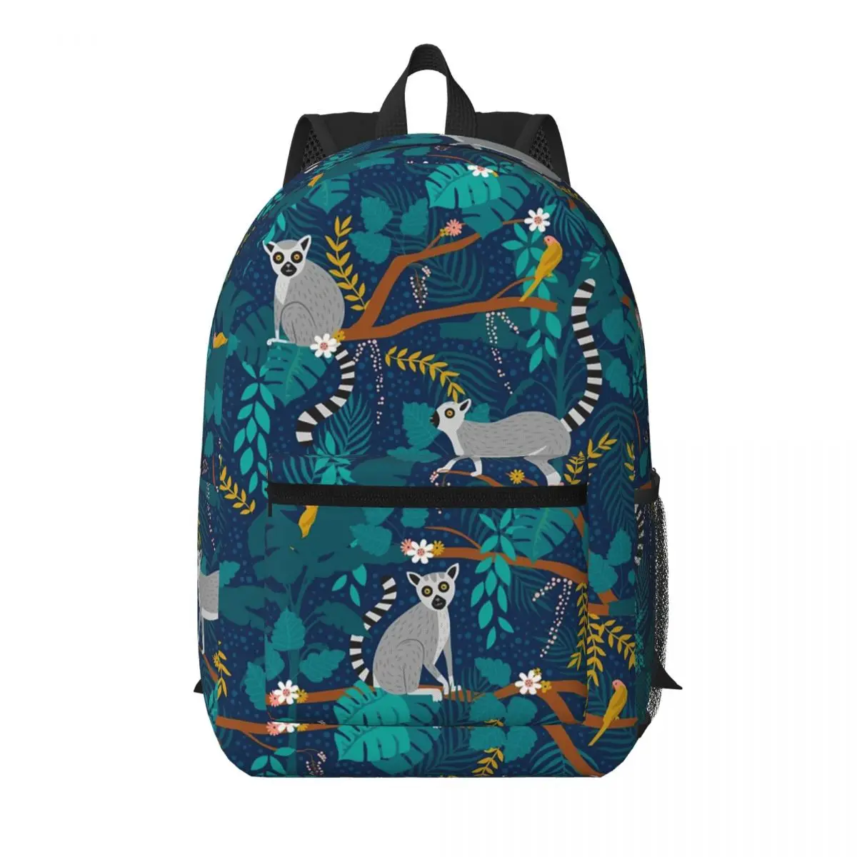 Lemurs In A Blue Jungle Student Backpack School Bag Hiking Travel Daypack for Men Women Bookbag Shoulder Bags