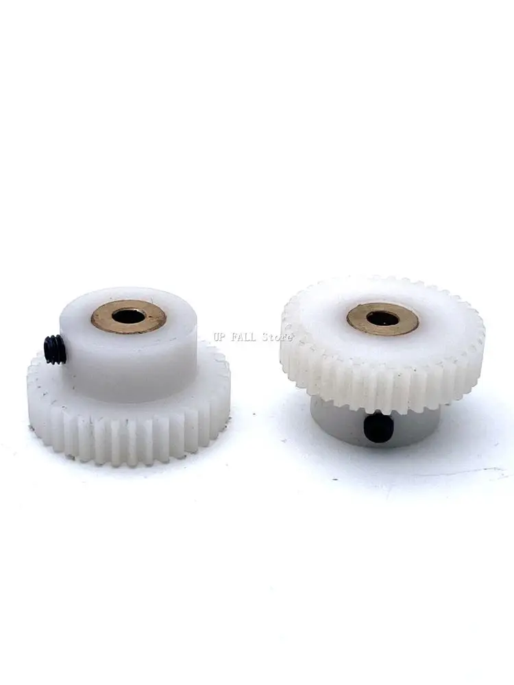 1M 12/14/15/16/18/20/22/24/25/26/28/30/32-38 Teeth POM Plastic Nylon Convex Spur Gear Wear-Resistant Copper Sleeve 4/5/6/6.35MM