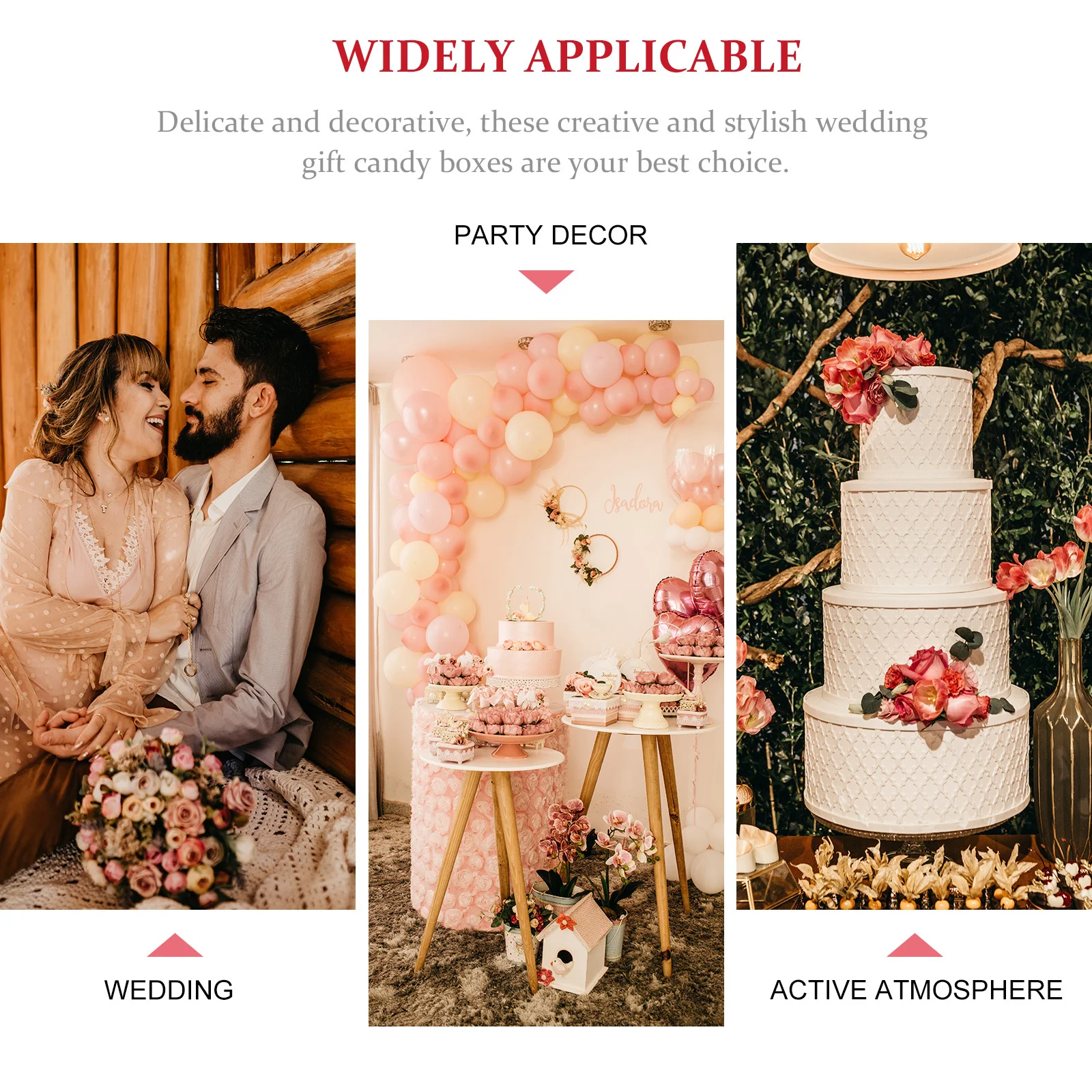 

1Pcs Wedding Candy Boxes Diamond Shape Sturdy High-Grade Material Sweet Gift Box Wedding Party Treat Container