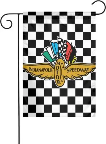 Indy Automobile Race Garden Flag Vertical Double Sided Outdoor Yard 12X18 Inch